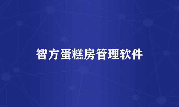 智方蛋糕房管理软件
