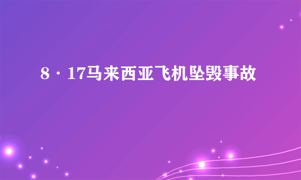 8·17马来西亚飞机坠毁事故