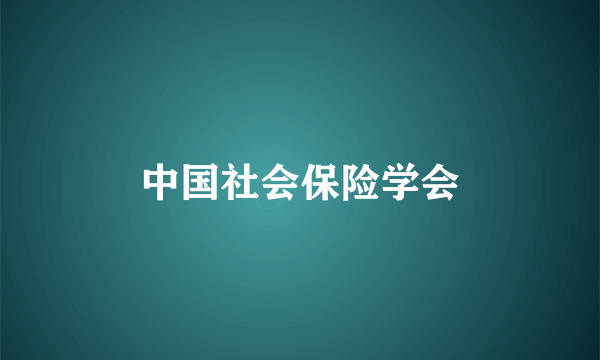 中国社会保险学会