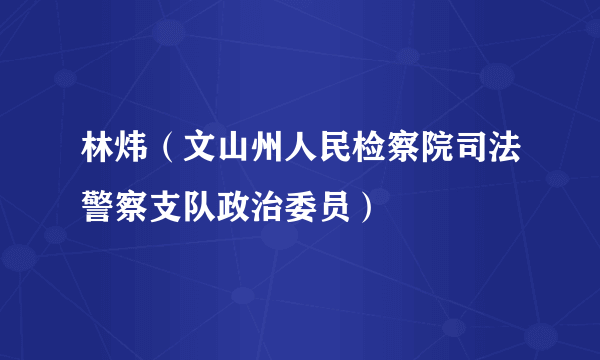 林炜（文山州人民检察院司法警察支队政治委员）