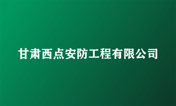 甘肃西点安防工程有限公司