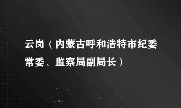 云岗（内蒙古呼和浩特市纪委常委、监察局副局长）