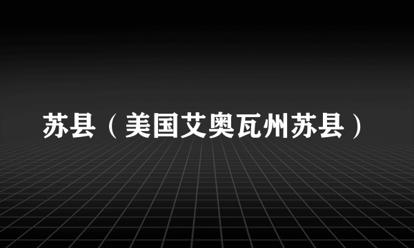 苏县（美国艾奥瓦州苏县）