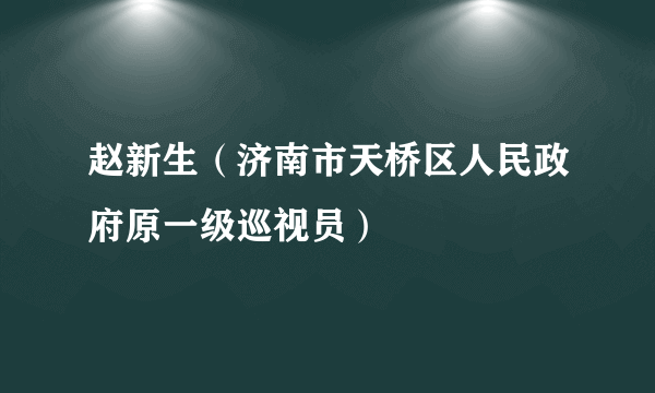 赵新生（济南市天桥区人民政府原一级巡视员）