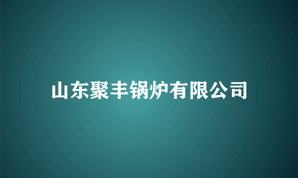 山东聚丰锅炉有限公司