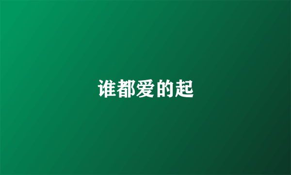 谁都爱的起