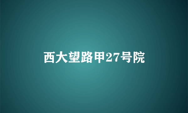 西大望路甲27号院