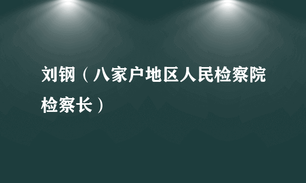 刘钢（八家户地区人民检察院检察长）