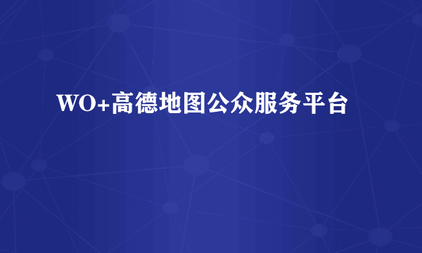 WO+高德地图公众服务平台