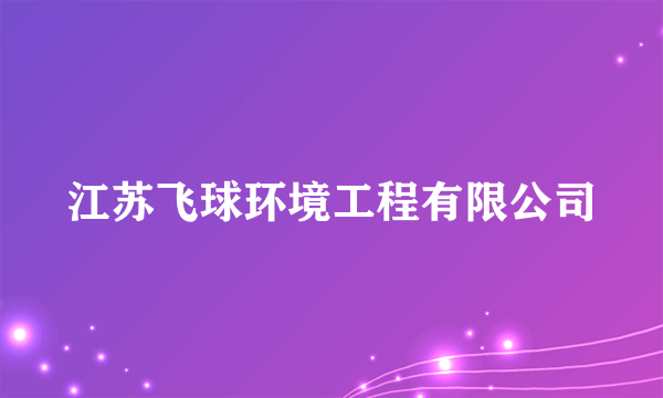 江苏飞球环境工程有限公司