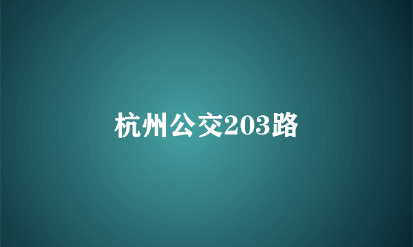 杭州公交203路
