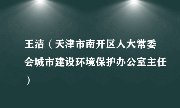 王洁（天津市南开区人大常委会城市建设环境保护办公室主任）