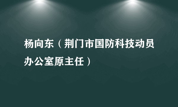 杨向东（荆门市国防科技动员办公室原主任）