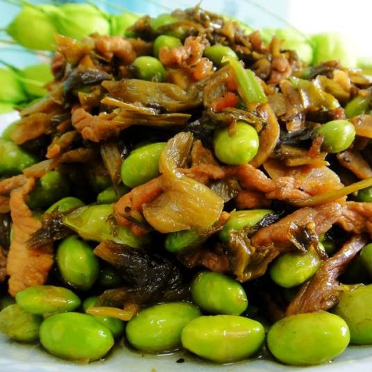 咸菜毛豆炒肉丝