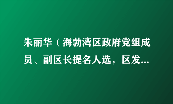朱丽华（海勃湾区政府党组成员、副区长提名人选，区发展和改革委员会党组书记、主任）