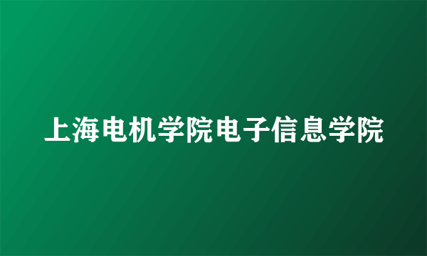 上海电机学院电子信息学院