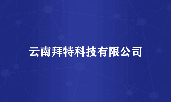 云南拜特科技有限公司