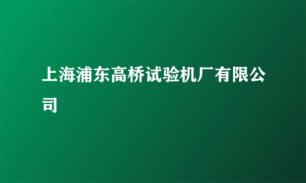 上海浦东高桥试验机厂有限公司