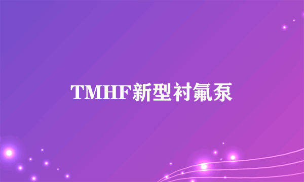 TMHF新型衬氟泵