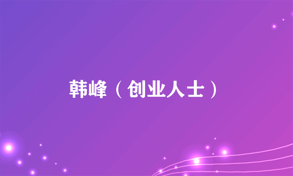 韩峰（创业人士）