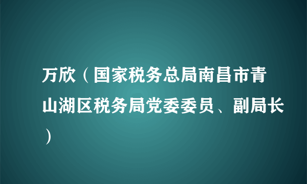 万欣（国家税务总局南昌市青山湖区税务局党委委员、副局长）
