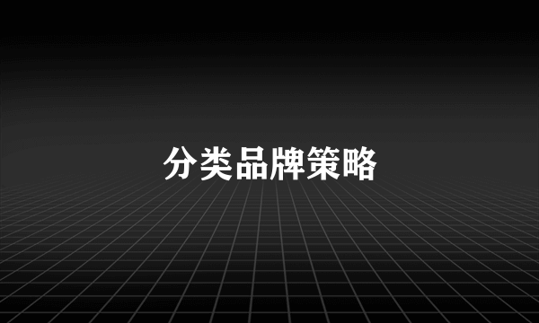 分类品牌策略