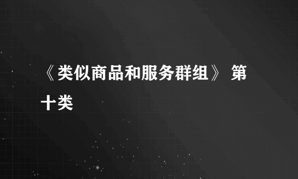 《类似商品和服务群组》 第十类