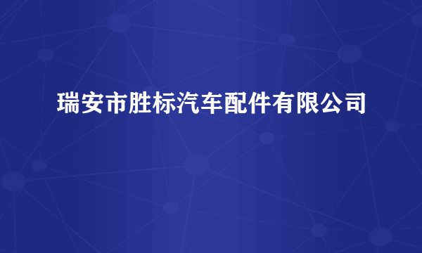瑞安市胜标汽车配件有限公司