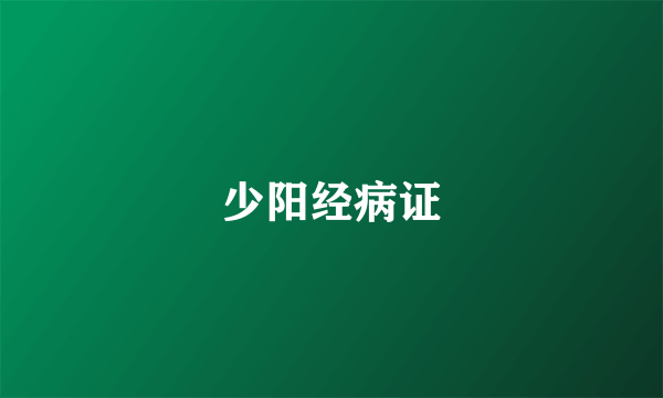 少阳经病证