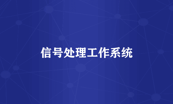 信号处理工作系统