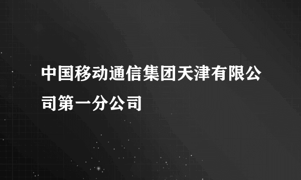 中国移动通信集团天津有限公司第一分公司
