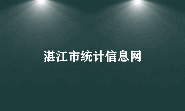 湛江市统计信息网
