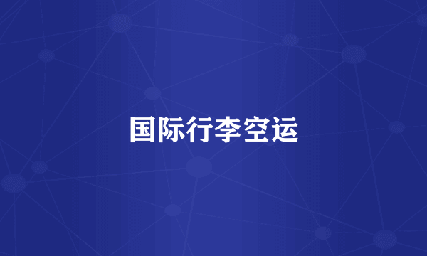 国际行李空运