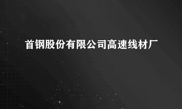 首钢股份有限公司高速线材厂