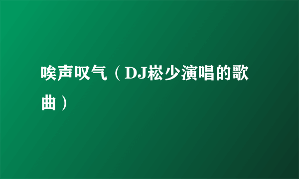 唉声叹气（DJ崧少演唱的歌曲）