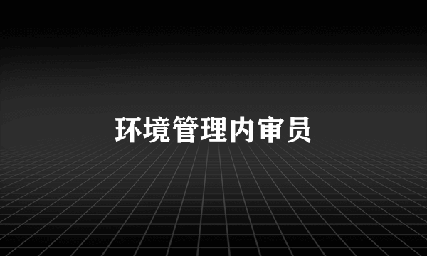 环境管理内审员