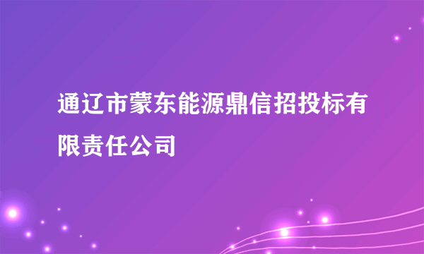 通辽市蒙东能源鼎信招投标有限责任公司