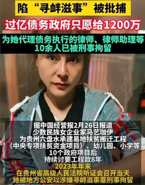 2023年贵州女企业家讨工程款被捕事件
