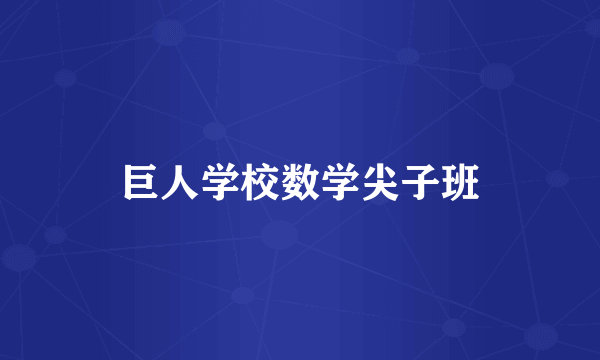 巨人学校数学尖子班