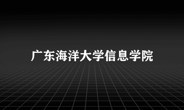 广东海洋大学信息学院