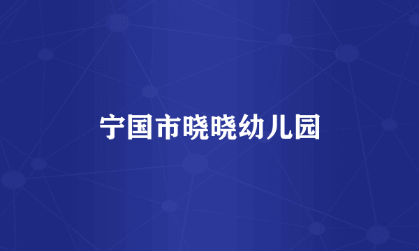 宁国市晓晓幼儿园