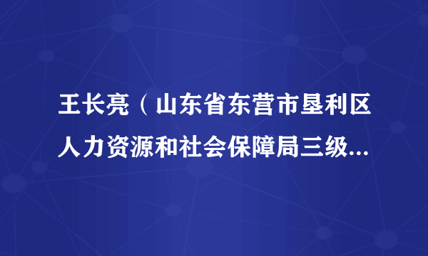 王长亮（山东省东营市垦利区人力资源和社会保障局三级主任科）