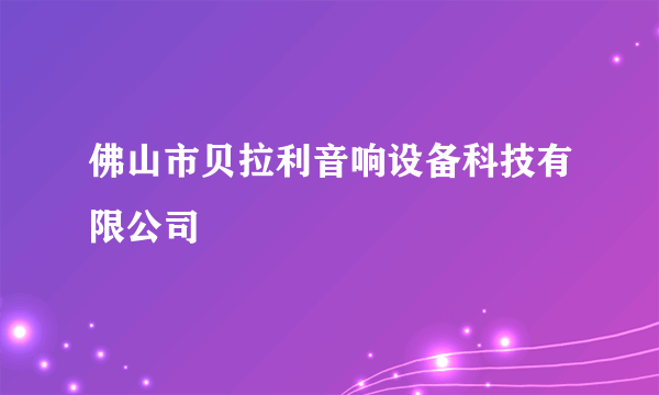 佛山市贝拉利音响设备科技有限公司