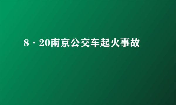 8·20南京公交车起火事故