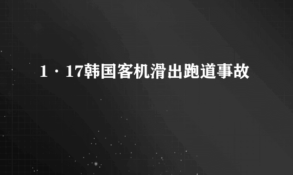 1·17韩国客机滑出跑道事故