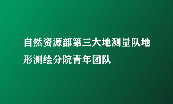 自然资源部第三大地测量队地形测绘分院青年团队