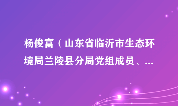 杨俊富（山东省临沂市生态环境局兰陵县分局党组成员、四级调研员）
