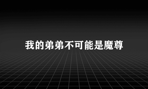 我的弟弟不可能是魔尊