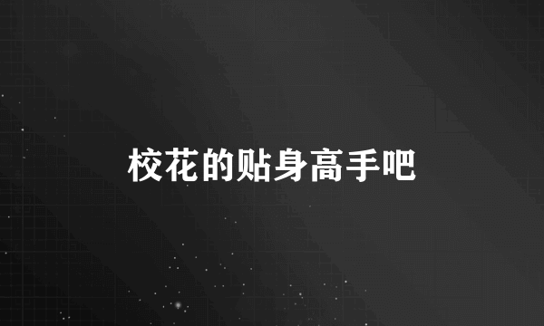 校花的贴身高手吧