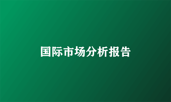 国际市场分析报告
